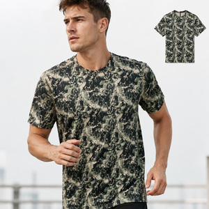 Ropa Deportiva para Gimnasio, Camiseta de Entrenamiento de Manga Corta con Estampado de Camuflaje, Absorbe la Humedad, Ropa Deportiva Personalizada para Equipos, Fabricante de Ropa Deportiva - Product Image 1