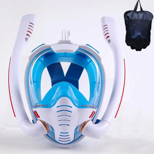 Masker <span class=keywords><strong>Snorkel</strong></span> wajah penuh, 180 tampilan panorama atas kering silikon kacamata berenang menyelam Snorkeling dengan <span class=keywords><strong>2</strong></span> <span class=keywords><strong>Snorkel</strong></span> anti-kabut anti-bocor - Product Image 3