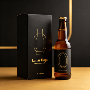 Caja de Papel Plegable de Lujo con Logotipo Personalizado en Lámina Dorada, Grabado en Relieve, Presentación de Cerveza <span class=keywords><strong>Artesanal</strong></span> Aromática Hoppy <span class=keywords><strong>IPA</strong></span> - Product Image 2