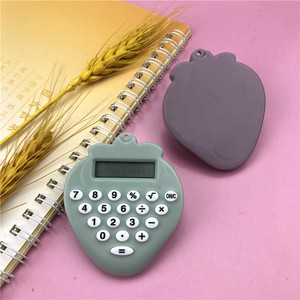 Strawberry Calculator Keychain Mini Portable 8 Digits Battery Powered For Students Kids Colorful Design - Product Image 3