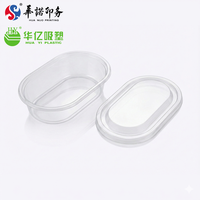 103 HY150G Boîte d'emballage jetable ovale en PET transparent avec couvercle, séparable, pour gâteaux, desserts et pâtisseries