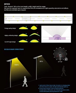 Lampione Solare Integrato in Alluminio con Sensore Radar per Esterni 70w 80w 90w 100w Kit Solare Tutto in Uno - Product Image 5