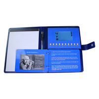 Carpeta de Cuero para Vídeos con Pantalla LCD, Cuaderno con 10 Botones, Ayuda Audiovisual para Entrenamiento de Mindfulness, Regalo