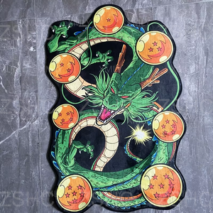 Alfombras de área de personaje de dragón de dibujos animados de alta calidad con logotipo para sala de estar, alfombras y alfombrillas troqueladas hechas a mano para niños - Product Image 2