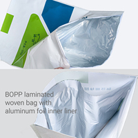 Lege 50lb 25kg BOPP gelamineerde, aluminium-gevoerde geweven zakken voor dierenvoer, meststof, vis, varkensvoer, kattenvoer, hondenvoer, vis- en pluimveevoer