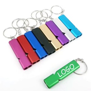 Llavero con Silbato de Aluminio con Logotipo Personalizado, Silbato de Emergencia y Supervivencia, Herramienta de Alerta de Seguridad Compacta para Actividades al Aire Libre y Viajes - Product Image 1