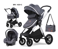 Nouvel Ensemble Combiné Landau Poussette et Siège Auto 3 en 1 pour Nouveau-né Bébé