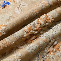 Nouveaux produits 100% Polyester personnalisé tissé Jacquard tissu canapé tapisserie d'ameublement rideau Roses tissu à vendre