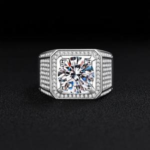 Anillo de Diamantes Moissanite de Plata de Ley 925 de Primera Calidad, Estilo Hip Hop, Joyería Fina Personalizada VVS para Amantes de la Moda y Regalos - Product Image 4