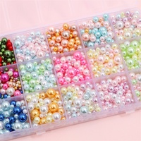 Lochfreie ABS-Imitationsperlen in Gemischten Größen Runde Perlen für Handgemachte DIY-Accessoires Dekoration Kosmetikbox-Füllung Nagelkunst