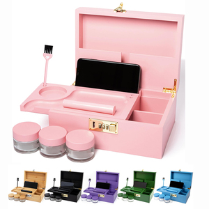 Vassoio di bambù con coperchio più scomparti, scatola di stoccaggio di bloccaggio, accessori per l'organizzazione del tabacco - Product Image 1