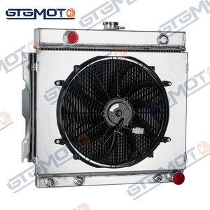 GTGMOTO 2Row Radiator + Shroud Fan pour <span class=keywords><strong>Dodge</strong></span> D/W D100 D150 200 250 5.2/5.9L Truck 70-79 - Product Image 1
