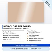 Fabricant de panneaux MDF PET haute brillance 18 mm anti-traces de doigts pour armoires et meubles de salle de bain