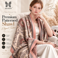 Écharpe élégante de style baroque pour femme, en fausse fourrure de cachemire, longue, motif cachemire, bordure ourlée, douce, confortable, aspect premium, idéale pour l'hiver.