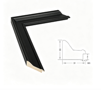 Moulure en pin massif pour cadre photo 51x33mm Blanc Noir Or Argent Brun café Moulure en bois profilée pour décoration de peinture à l'huile