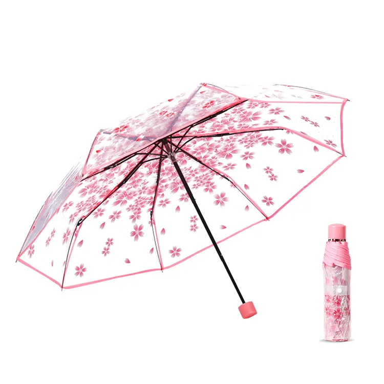 Guarda-chuva feminino, guarda-chuva feminino personalizado transparente