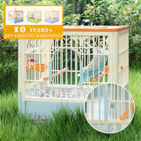 Cage à oiseaux moderne en plastique PP, prix d'usine, durable, légère, petite volière pour agapornis et pinsons, facile à assembler, fournitures