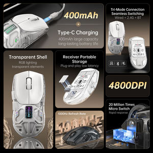 Ratón Transparente para Juegos, Inalámbrico, 3 Modos, <span class=keywords><strong>Bluetooth</strong></span>, con Logotipo Personalizado, Alta Precisión, para Trabajo de Escritorio y Juegos - Product Image 6