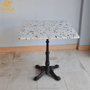 <span class=keywords><strong>Table</strong></span> de restaurant en pierre de quartz de meubles de restaurant de café de luxe commercial avec base en <span class=keywords><strong>fonte</strong></span> très stable - Product Image 1