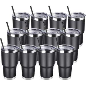 Gobelet en acier inoxydable de 30 oz-Lot de 2 gobelets isolés sous vide à double paroi avec couvercle anti-éclaboussures - Product Image 6