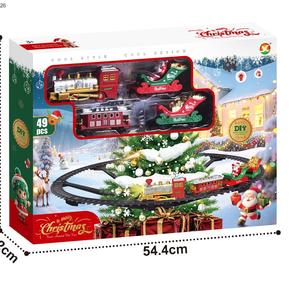 Tren de pista de Navidad, juguete con ranura, montaje educativo creativo, iluminación, música, tren de juguete clásico, tren eléctrico de juguete de plástico - Product Image 5