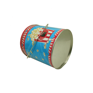 Impression personnalisée seau à pop-corn vide rond en métal de 1 gallon avec poignée seau à pop-corn en métal de qualité alimentaire - Product Image 2
