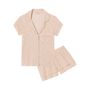 <span class=keywords><strong>Pigiama</strong></span> da donna con stampa leopardata personalizzata <span class=keywords><strong>pigiama</strong></span> estivo corto in <span class=keywords><strong>viscosa</strong></span> di bambù per donna - Product Image 4