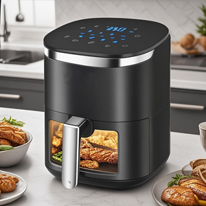 Friteuse à air électrique moderne avec écran tactile, fenêtre de cuisson visuelle manuelle, gril d'extérieur domestique, cuisson en plastique numérique - Product Image 2