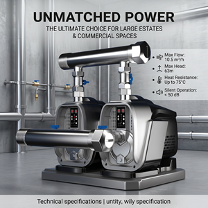 Corpo della pompa in acciaio inossidabile, facile installazione, pompa booster intelligente a bassa rumorosità - Product Image 1