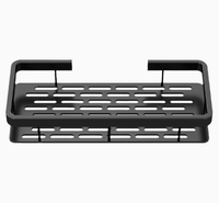 Étagère murale en aluminium noir pour salle de bain, support de rangement sans perçage, organisateur mural, étagère à fentes pour cuisine