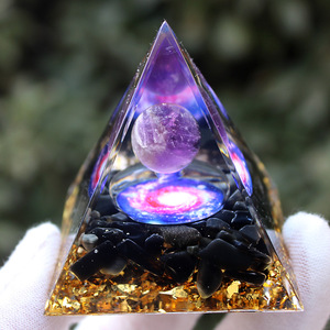 Amethyst Ball <b>Crystal</b> <b>Chip</b> Pyramid Resin Epoxy Craft Desktop Office Ornament Home Decoration Gift - Product Image 2