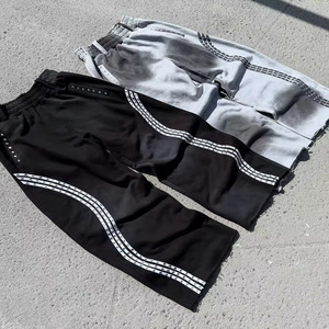 Custom Dirty Spray Color Embroidery Rhinestone Sun Faded Acid Washed Distressed <b>Track</b> <b>Pant</b> Sweatpants - Product Image 3