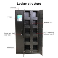 Casier intelligent RFID avec serrure électronique, construction métallique durable, fermeture automatique de la porte, capacité de 67 lb, structure assemblée UPUS