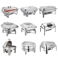 Plats de service en acier inoxydable doré de marque Ge Hong, chauffe-plats avec grande fenêtre de visualisation, capacité 6L/9L, pour la restauration et les buffets (vente en gros)