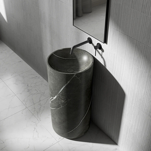 Lavabo sur <span class=keywords><strong>colonne</strong></span> moderne en marbre <span class=keywords><strong>blanc</strong></span> <span class=keywords><strong>de</strong></span> Carrare Newstar, rond, pour <span class=keywords><strong>salle</strong></span> <span class=keywords><strong>de</strong></span> <span class=keywords><strong>bain</strong></span> - Product Image 6