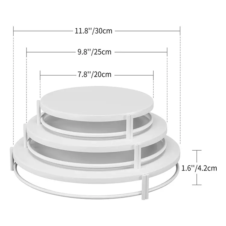 Sang Trọng Đa Lớp Kim Loại Bánh Trái Cây Máy Chủ Đứng Bộ Của 3 Vàng Trắng Pastry Tấm Món Tráng Miệng Bảng Đám Cưới Đạo Cụ Trang Trí