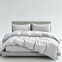 Parure de lit 3 pièces en chanvre 100% format Queen, style moderne, housse de couette confortable et respirante, taies d'oreiller douces pour la peau, pour la maison
