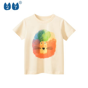 Vêtements OEM ODM pour bébés T-shirt de couleur unie pour enfants et jeunes enfants <span class=keywords><strong>Chemise</strong></span> à manches courtes en coton 100% pour garçons - Product Image 2