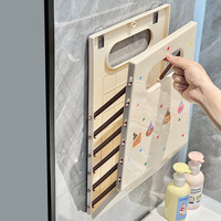 Panier à linge pliable en plastique avec poignée de transport, panier à linge sale pliable mural durable et peu encombrant