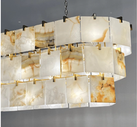 Grand lustre carré en albâtre blanc de luxe, luminaire suspendu pour hall d'hôtel, salon, chambre à coucher, salle à manger