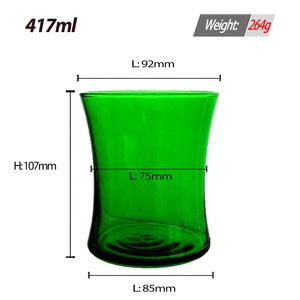 LANGXU Pot à bougie violet, vert et blanc, en verre, à taille conique, forme courbe unique, récipient vide pour <span class=keywords><strong>décoration</strong></span> intérieure moderne et élégante - Product Image 3