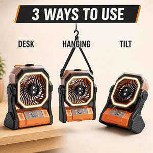 Ventilateur de table compact USB pour camping et bureau, idéal pour le travail en déplacement - Product Image 1