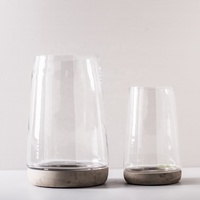 Terrarium des œufs en verre transparent d'intérieur, avec base en ciment, de haute qualité, vente en gros