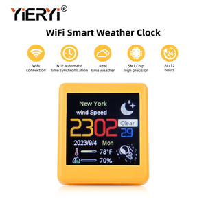 <span class=keywords><strong>Wifi</strong></span> Thông Minh DIY Mini Điện Tử Thời Tiết Trạm Đồng Hồ Trang Trí Thời Tiết Nhiệt Độ Thông Báo Máy Tính Để Bàn Trang Trí - Product Image 4