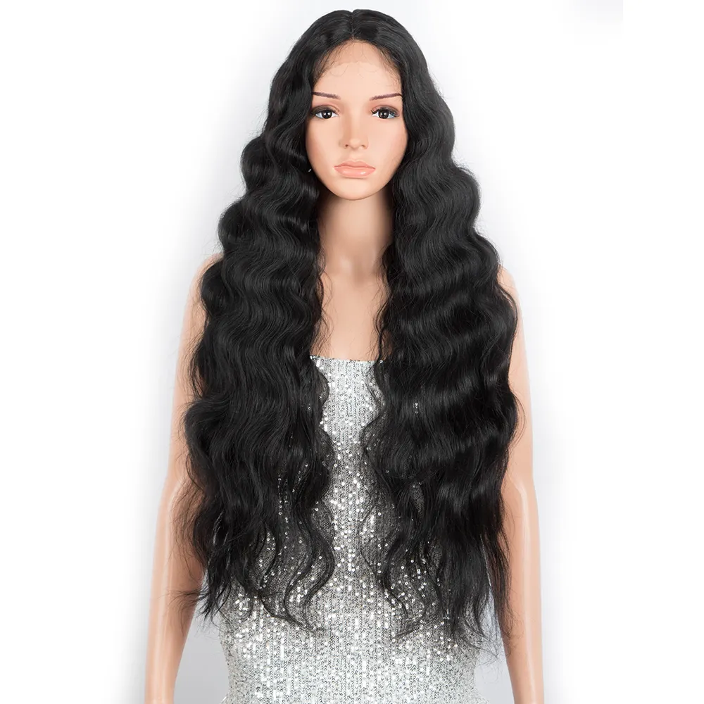 Cheap Transparent Swiss Lace Front Synthetic Wig For Black Women Heat Resistant Synthetic Hair Wigs ROMANCE Hair Extension