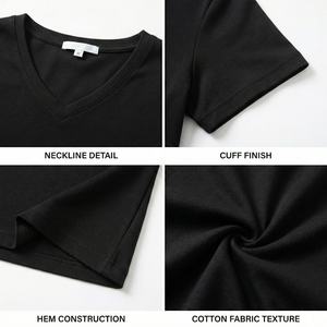 เสื้อยืดคอวี TKAN1034D ขายส่ง เสื้อผ้าผู้หญิง ผ้าฝ้าย 100% สีพื้น ทรงหลวม แขนสั้น เหมาะสำหรับเล่นกีฬากลางแจ้งในฤดูร้อน ราคาถูก - Product Image 2