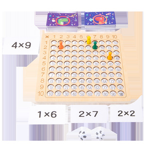 Planche en bois 2-en-1 pour l'apprentissage précoce des enfants 99 Multiplication et addition Mnemonic Chart Toy for Math Practice - Product Image 5