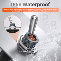 Interrupteur à bascule SPST 2 broches ON-OFF étanche IP68 30A 12VDC en métal, câblé 14AWG 20CM, qualité marine CE, fabricant OEM