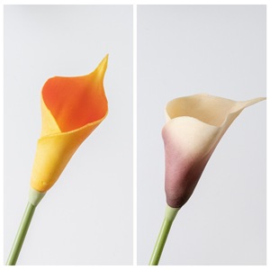 CallaFloral Lys Calla Artificiels en PU, Branche Unique, Orange, Décoration d'Intérieur, Fournitures de Mariage - Product Image 3