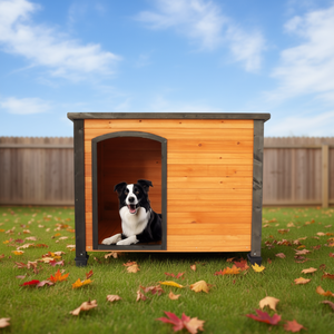 Caseta de Madera para Perros Grandes, Resistente a la Intemperie, con Patas Elevadas, para Uso en Interiores y Exteriores, 45 Pulgadas, Correa de Invierno, Estilo Clásico - Product Image 2